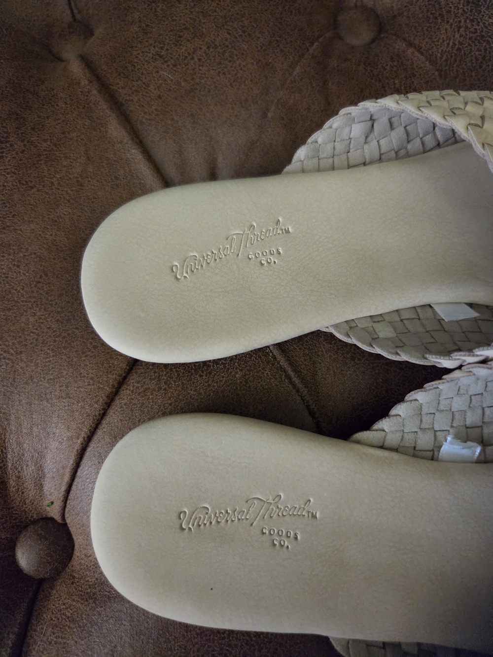 Women's Universal Thread Woven Pointed Slip-On Mules - Cream - Picture 3 of 7